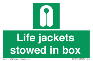 Life jackets stowed in box